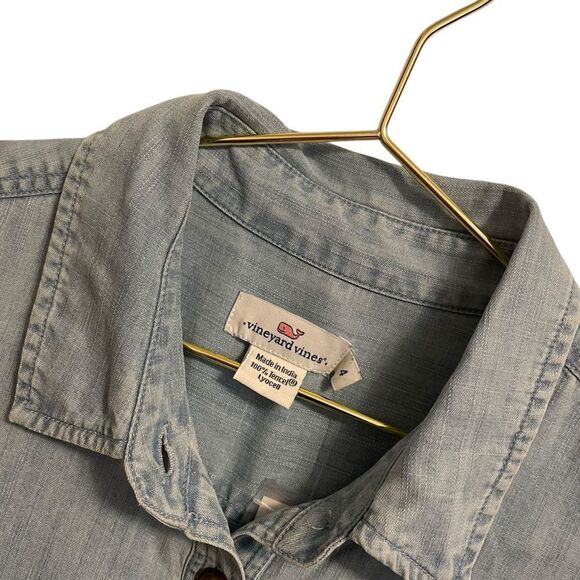 Vinyard Vines Chambray Pocket Short Sleeve Dress Size 4 NWT - Picture 3 of 8